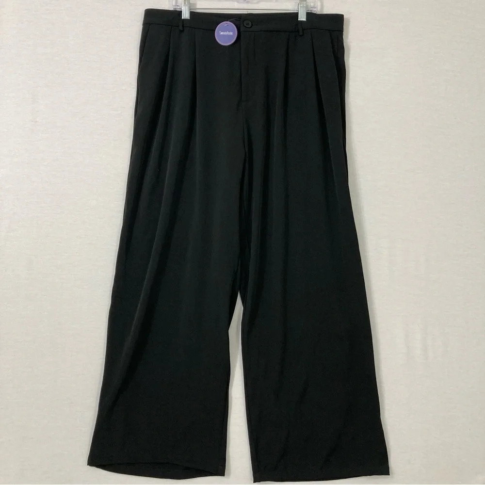Wide Leg Black Women's Pants - Classic Tailored Style